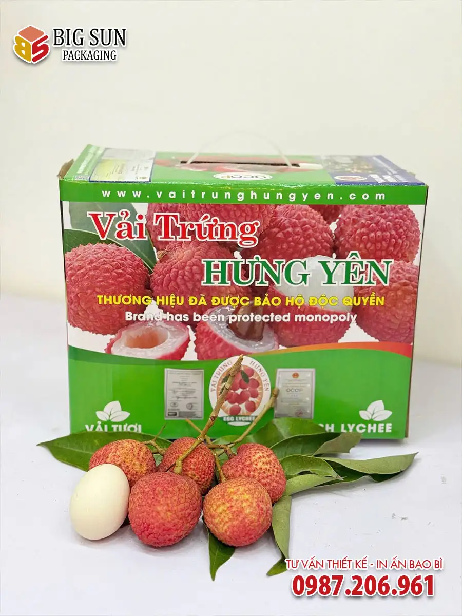 In thùng carton đựng vải trứng Hưng Yên