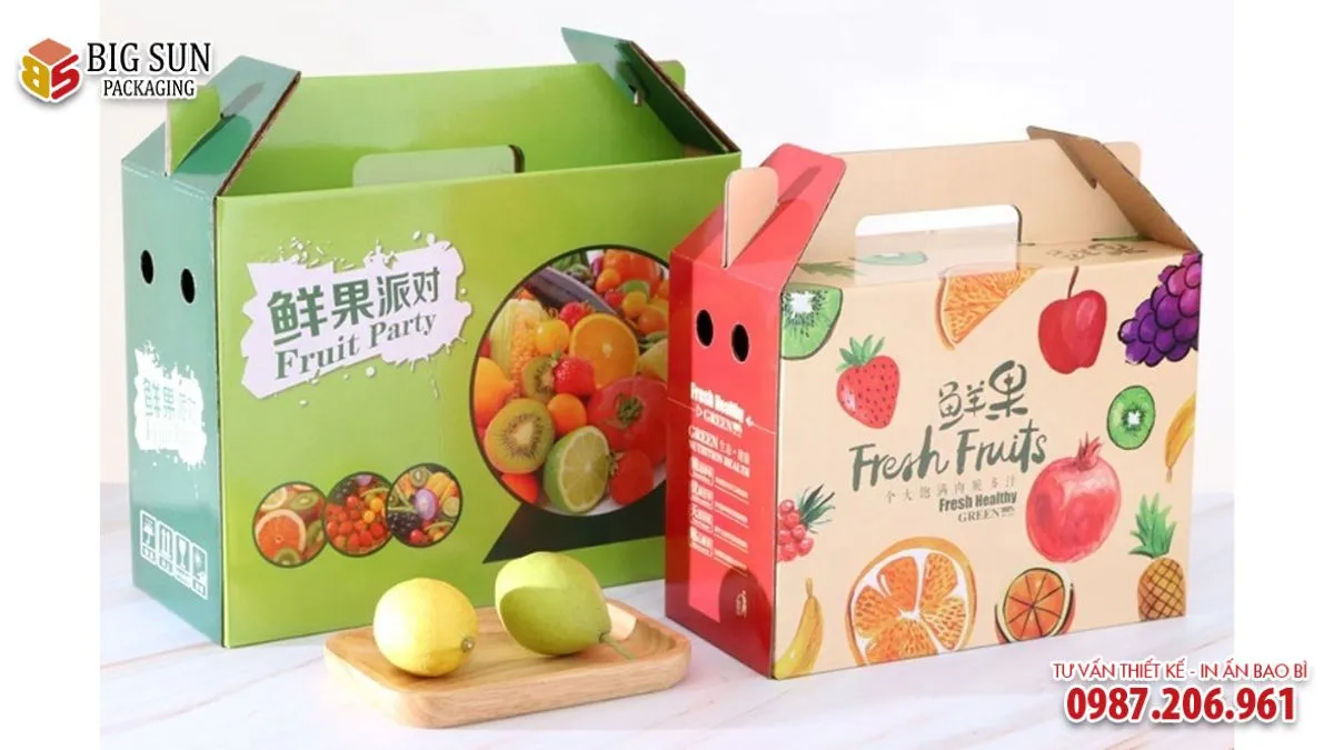 HỘP CARTON ĐỰNG HOA QUẢ NẮP ĐỐI MÃI