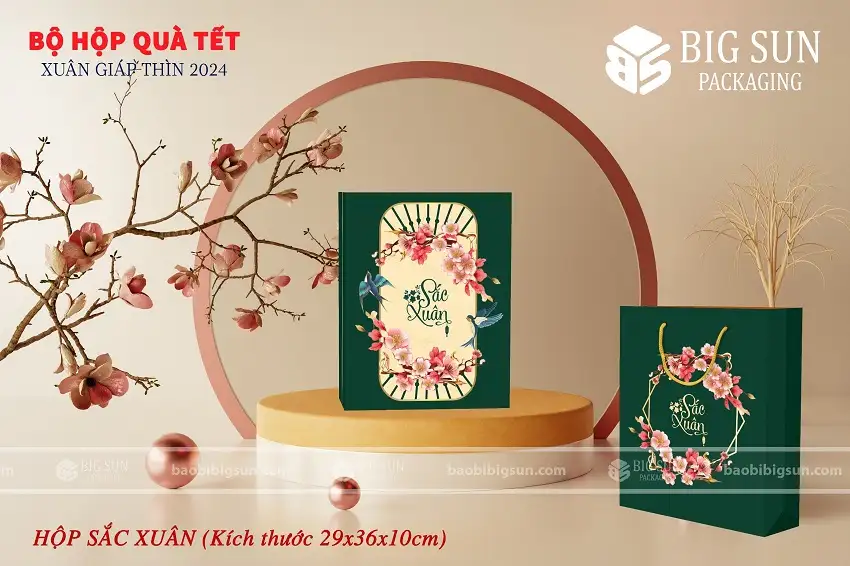 Mẫu hộp quà tết bán sẵn Sắc Xuân
