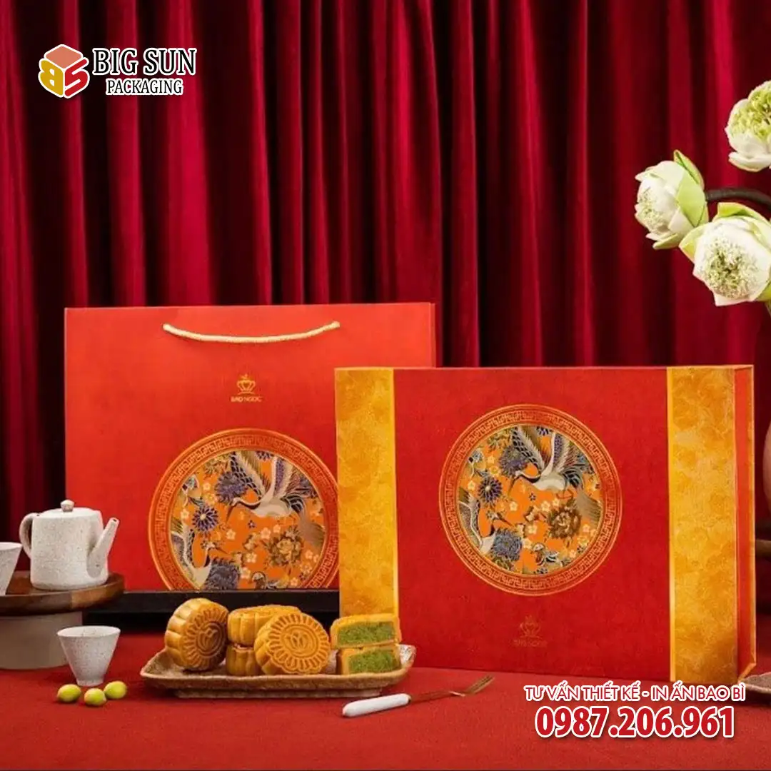 In hộp bánh trung thu Bảo Ngọc Tinh hoa lạc hồng