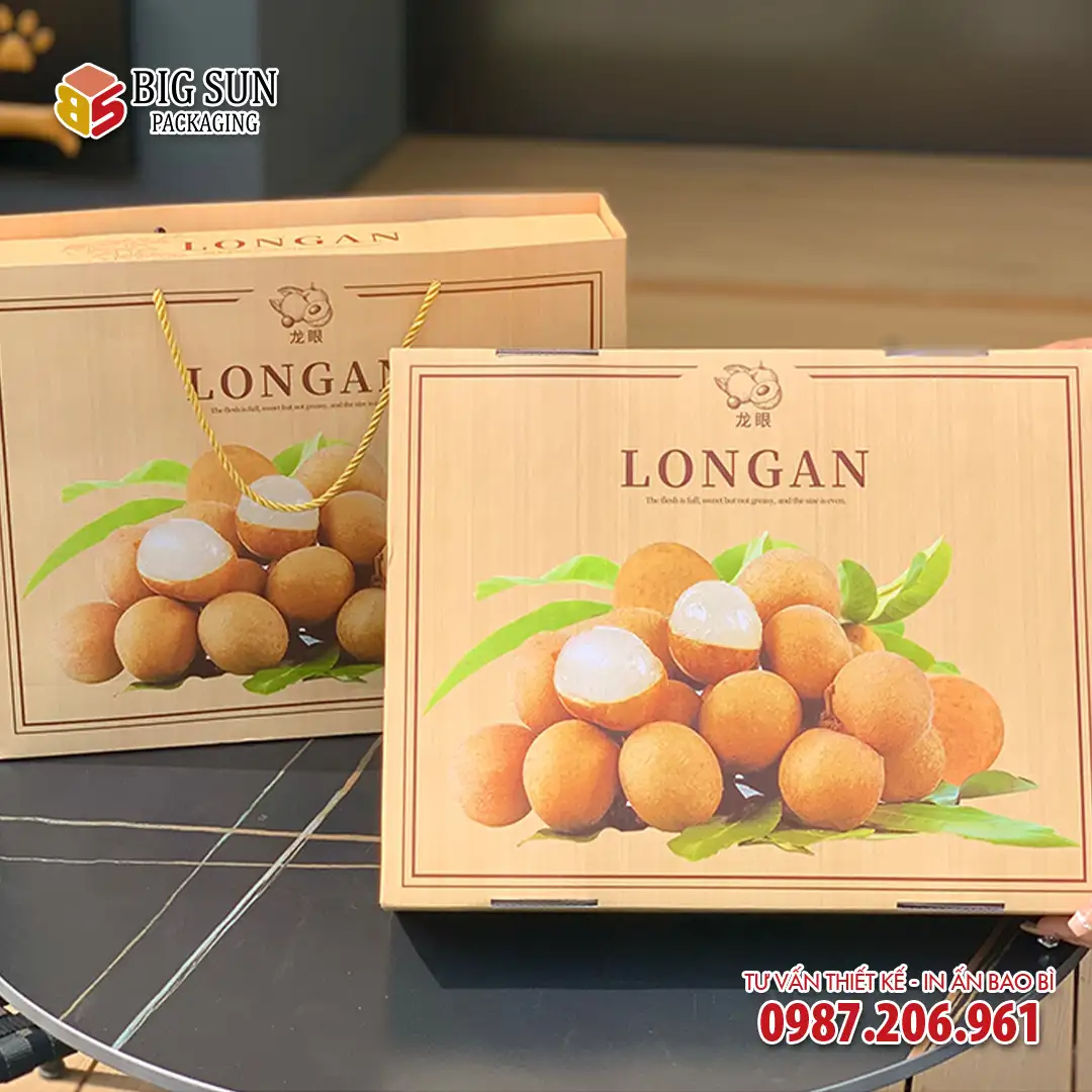 Hộp carton đựng nhãn vân gỗ cao cấp