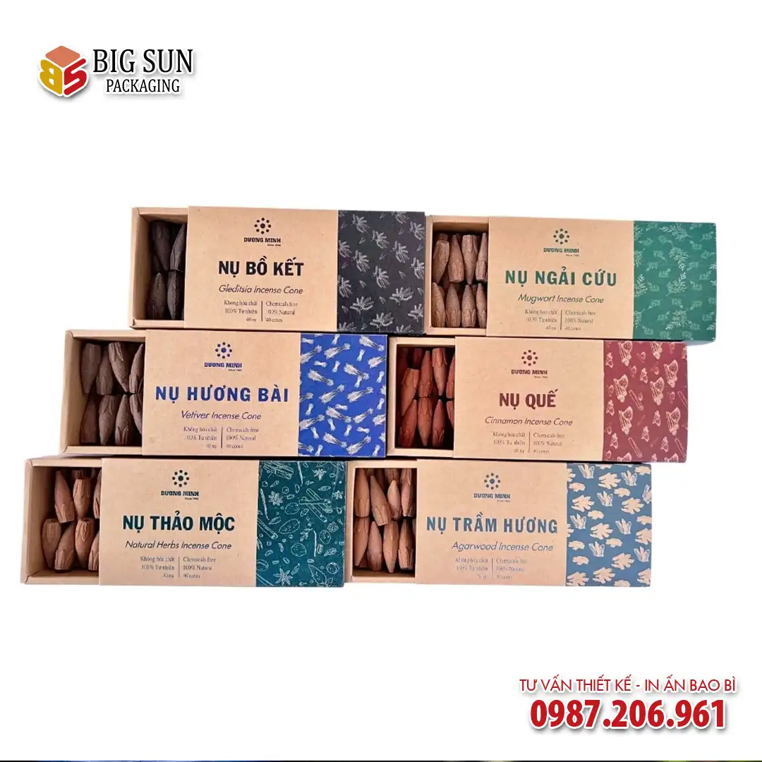 In hộp đựng nụ trầm hương Dương Minh