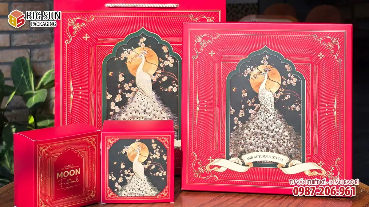 In hộp bánh trung thu Khổng Tước Minh Đường