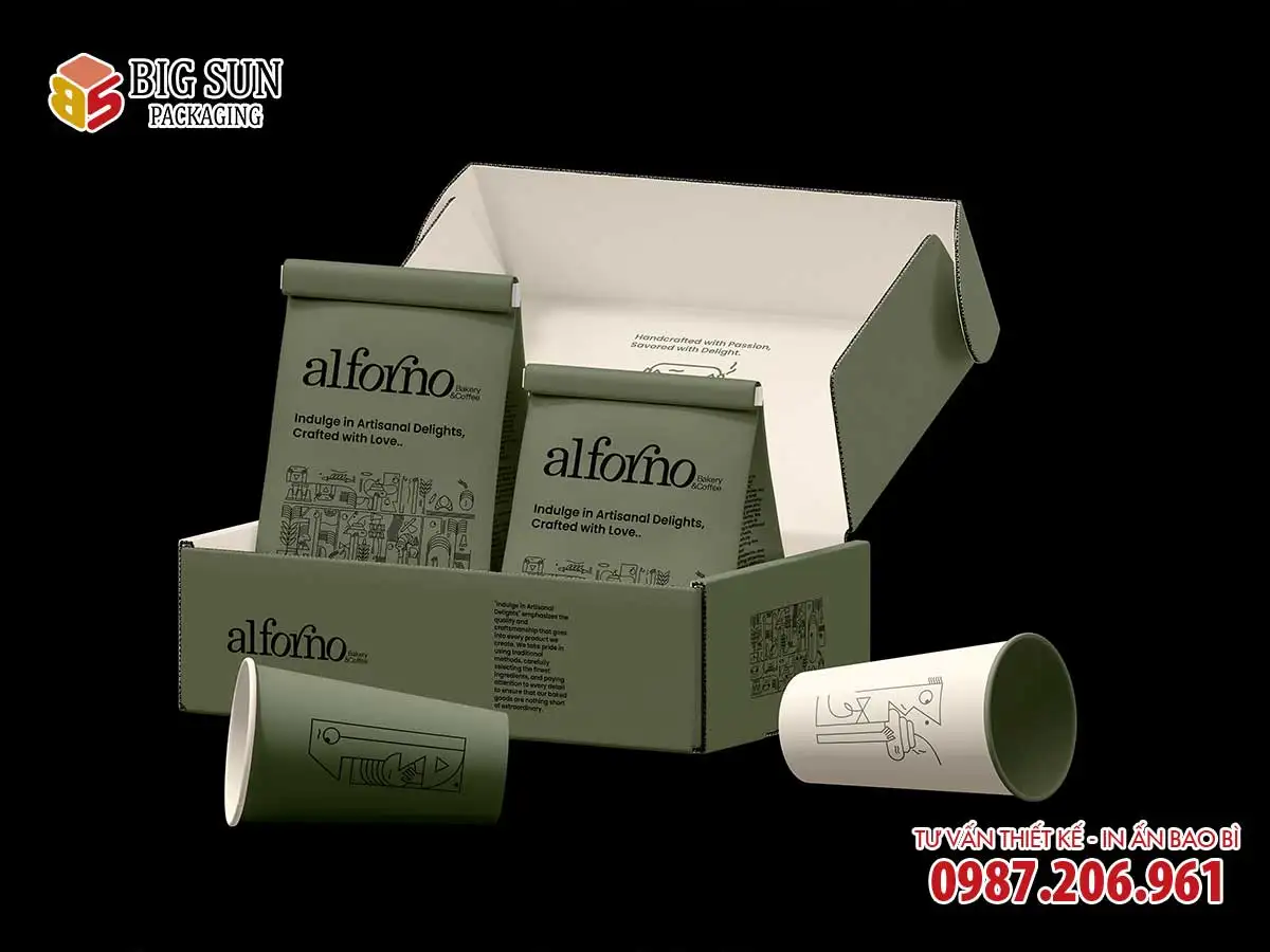 Hộp bỏ giấy đựng cà phê Alforno